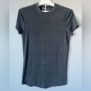 Benjamin Jay dark grey short sleeve modal blend long tee shirt Women’s sz XS